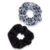 image:imageGoody Ouchless Forever Cotton Scrunchies 2 Ct Blue Stripes 3X Stronger DamageFree Hold Hair Scrunchies 16 Strand Inner Core Styling Accessories for Women amp Men For MediumThick HairBlack Dots