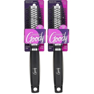 image:imageGOODY Gelous Grip Round Brush Black Purple or Red 1CT Color Will Vary1 Count Pack of 2