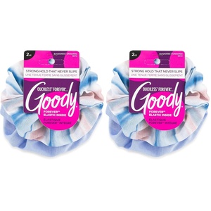 image:imageGoody Ouchless Forever Cotton Scrunchies 2 Ct Blue Stripes 3X Stronger DamageFree Hold Hair Scrunchies 16 Strand Inner Core Styling Accessories for Women amp Men For MediumThick HairRayas azules
