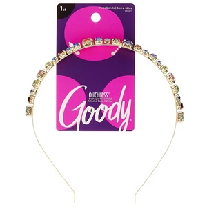 image:imageGoody Ouchless Shoestring Headbands 5 Ct Assorted Colors Stylish amp Lightweight Thin DamageFree Fabric Headbands for Women amp Men AllDay Comfort For All Occasions All Hair TypesGold Bejeweled
