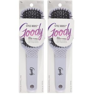 image:imageGoody Style Boost Mini Paddle Brush Cushion Detangler with Flexible Bristles Use as a Detangling or Styling Brush Tackles Tangles Knots amp Reduce Frizz BluePack of 2