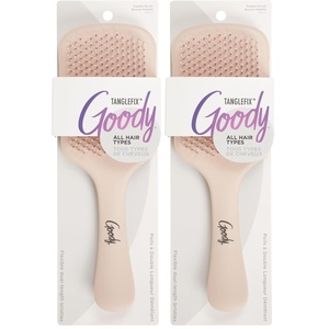 image:imageGoody TangleFix Detangler Paddle Brush with DualLength Bristles Use as a Detangling or Wet or Dry Styling Brush Tackles Tangles amp Knots All Hair Types Pink1115 Pack of 2