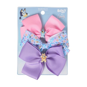 image:imageGoody x Bluey amp Bingo Multicolor Bow Barrettes 3ct For All Hair Types SlideProof Hold Blue Pink amp Purple