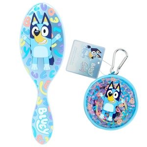 image:imageWet Brush Bluey Kids Midi Hair Brush Limited Edition Orange  Goody x Bluey Multicolor Hair Ponytailers in Bluey Character Pouch 10ct Elastics For All Hair Types