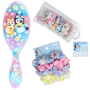 image:imageWet Brush Bluey amp Bingo Kids Midi Hair Brush Limited Edition Purple  Goody x Bluey Multicolor Satin Scrunchies 4ct  Multicolor Hair Polybands in Bluey Bingo amp Characters Pouch 300ct