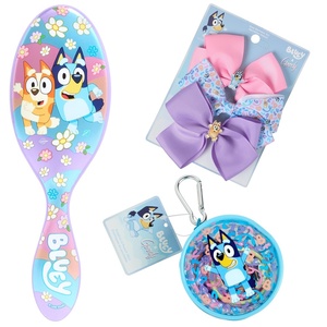 image:imageWet Brush Bluey amp Bingo Kids Midi Hair BrushLimited Edition Purple  Goody x Bluey amp Bingo Multicolor Bow Barrettes 3ct Blue Pink amp Purple  Hair Ponytailers in Bluey Character Pouch 10ct