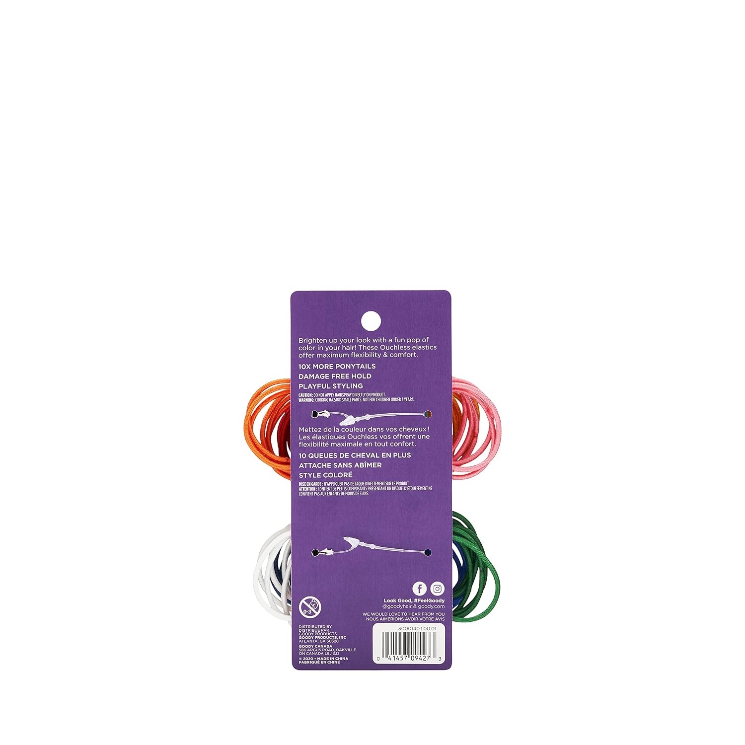 image:imageGoody Kids Ouchless Elastic Hair Ties 60 Ct Assorted Colors PainFreeAssorted Colors