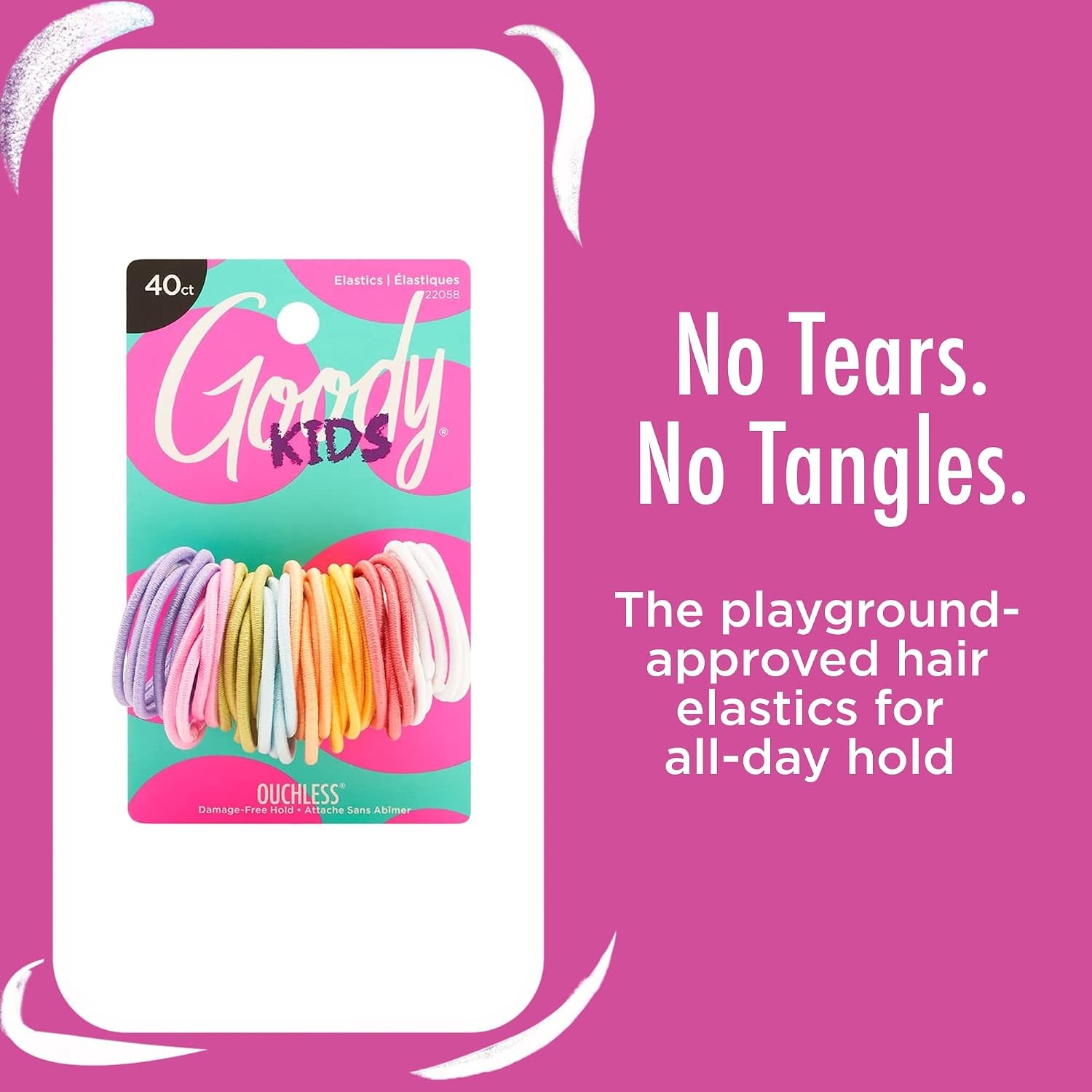 image:imageGoody Kids Ouchless Elastic Hair Ties 60 Ct Assorted Colors PainFreeAssorted Colors