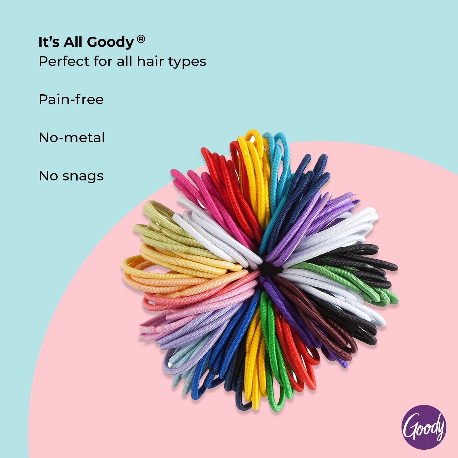 image:imageGoody Kids Ouchless Elastic Hair Ties 60 Ct Assorted Colors PainFreeAssorted Colors