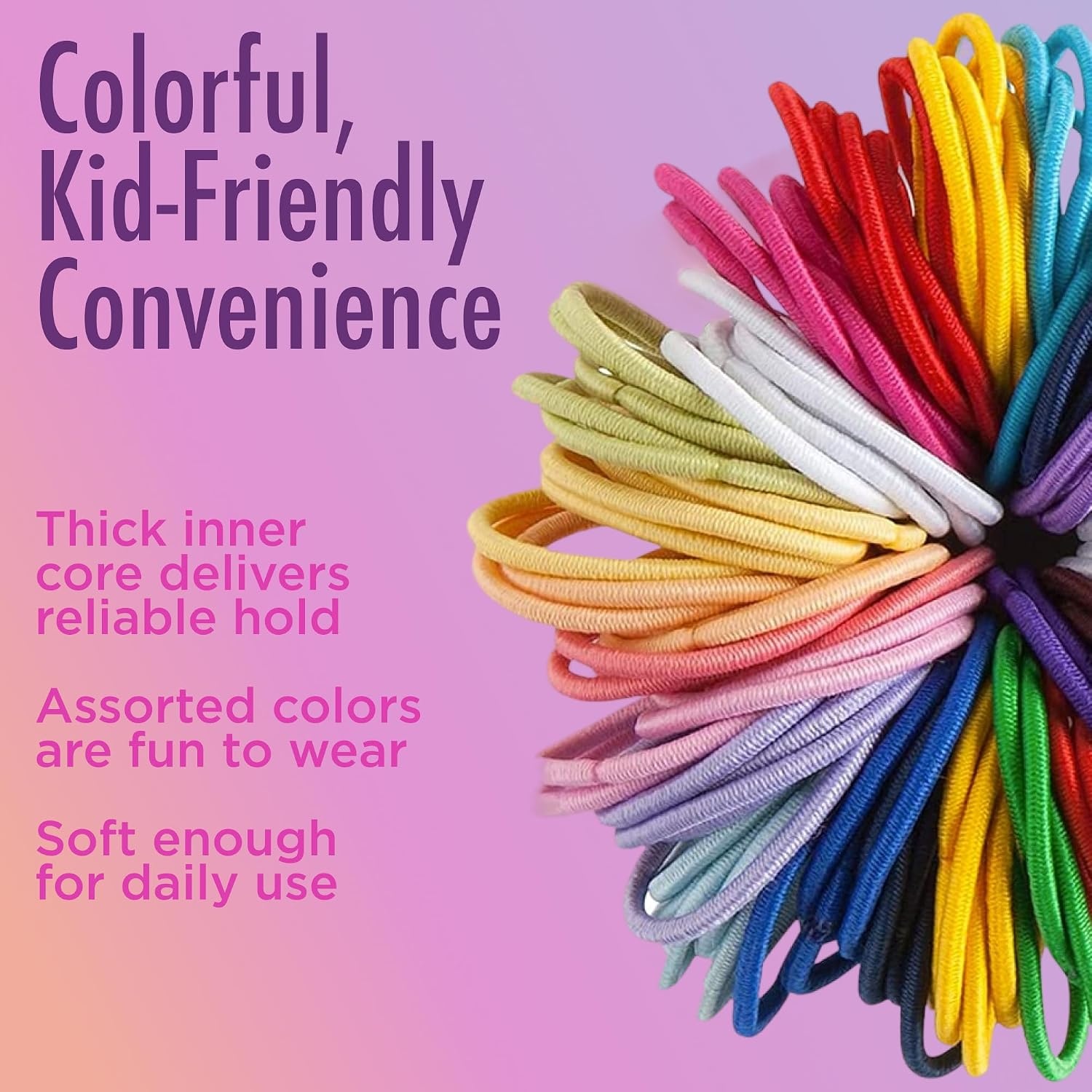 image:imageGoody Kids Ouchless Elastic Hair Ties 60 Ct Assorted Colors PainFreeAssorted Colors