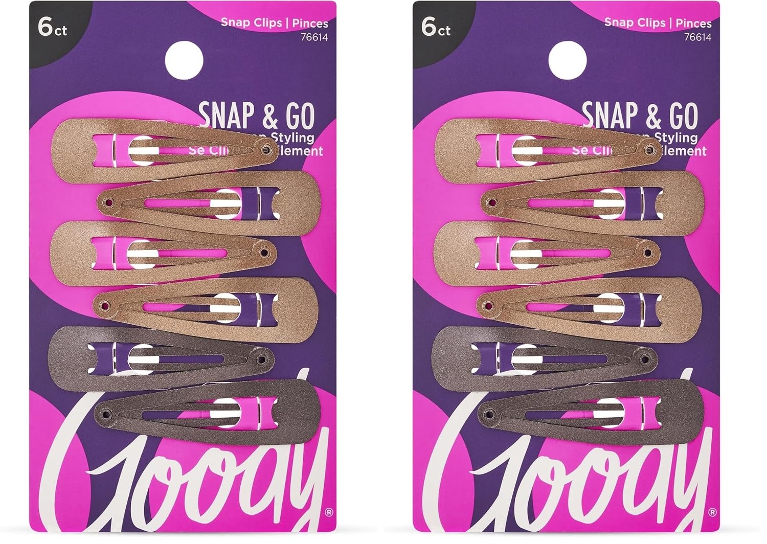 image:imageGoody Snap amp Go Metal Contour Clips 6 Count Brunette Snap Clips Suitable for All Hair Types PainFree Hair Accessories for Women Men and Kids All Day ComfortBrunette