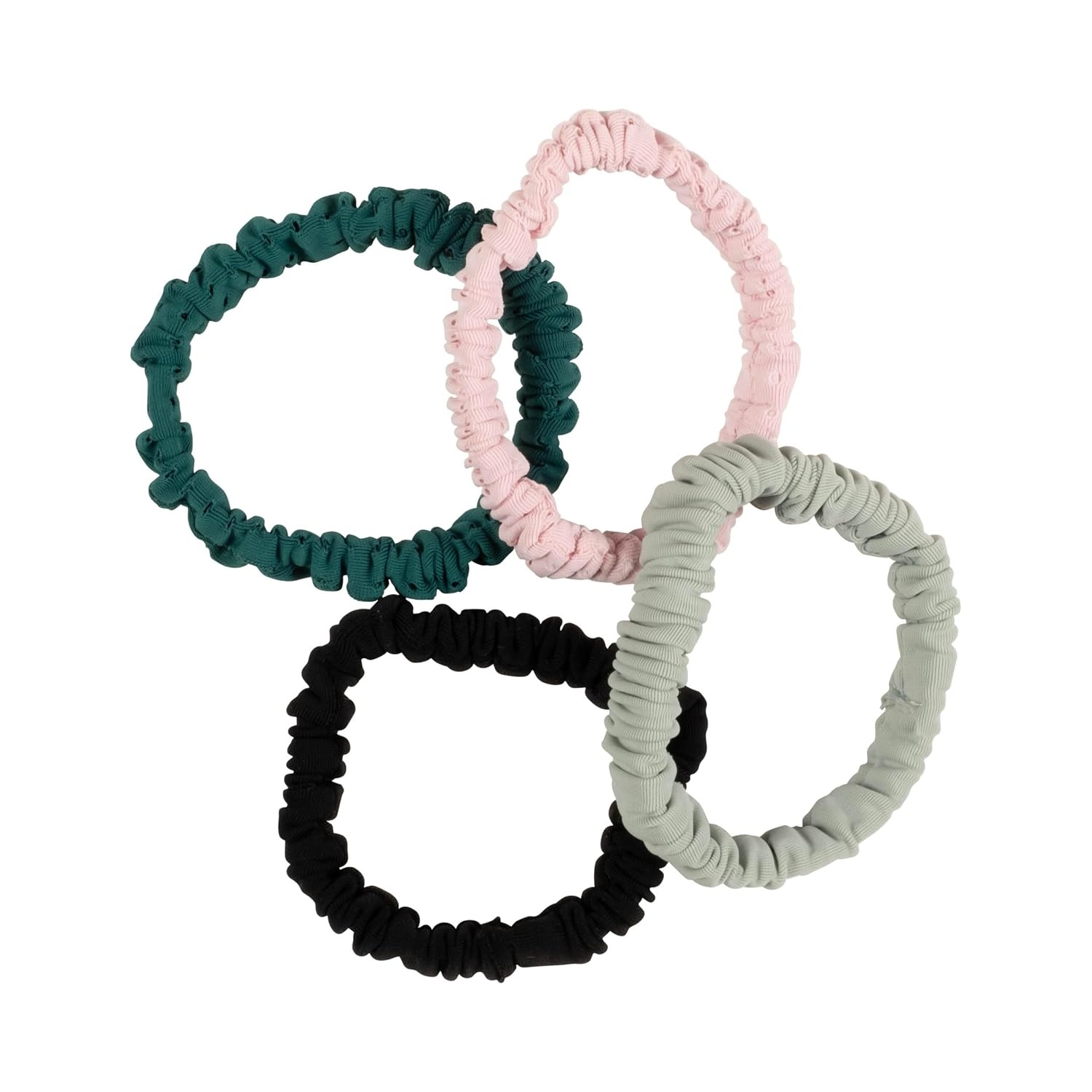 image:imageGoody Sport Ouchless Thin Scrunchies  4 Ct Gray amp Black SportLevel Grip for Workouts SweatWicking No Damage Hair Ties All Hair TypesGreen Pink