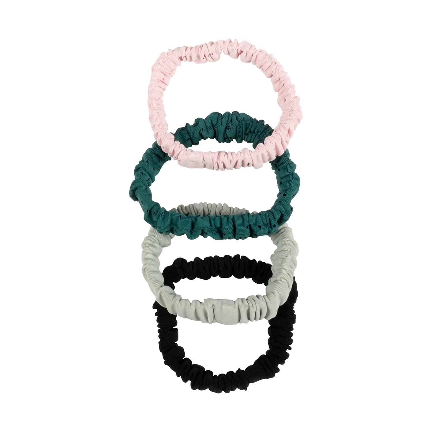 image:imageGoody Sport Ouchless Thin Scrunchies  4 Ct Gray amp Black SportLevel Grip for Workouts SweatWicking No Damage Hair Ties All Hair TypesGreen Pink