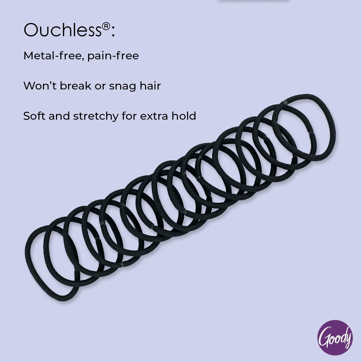 image:imageGoody Total Texture Super Stretch Elastics15 Count Brown Suitable for All Hair Types Ouchless PainFree Hair Accessories for Women Men Boys amp Girls All Day Comfort Wont Break or SnagNegro 