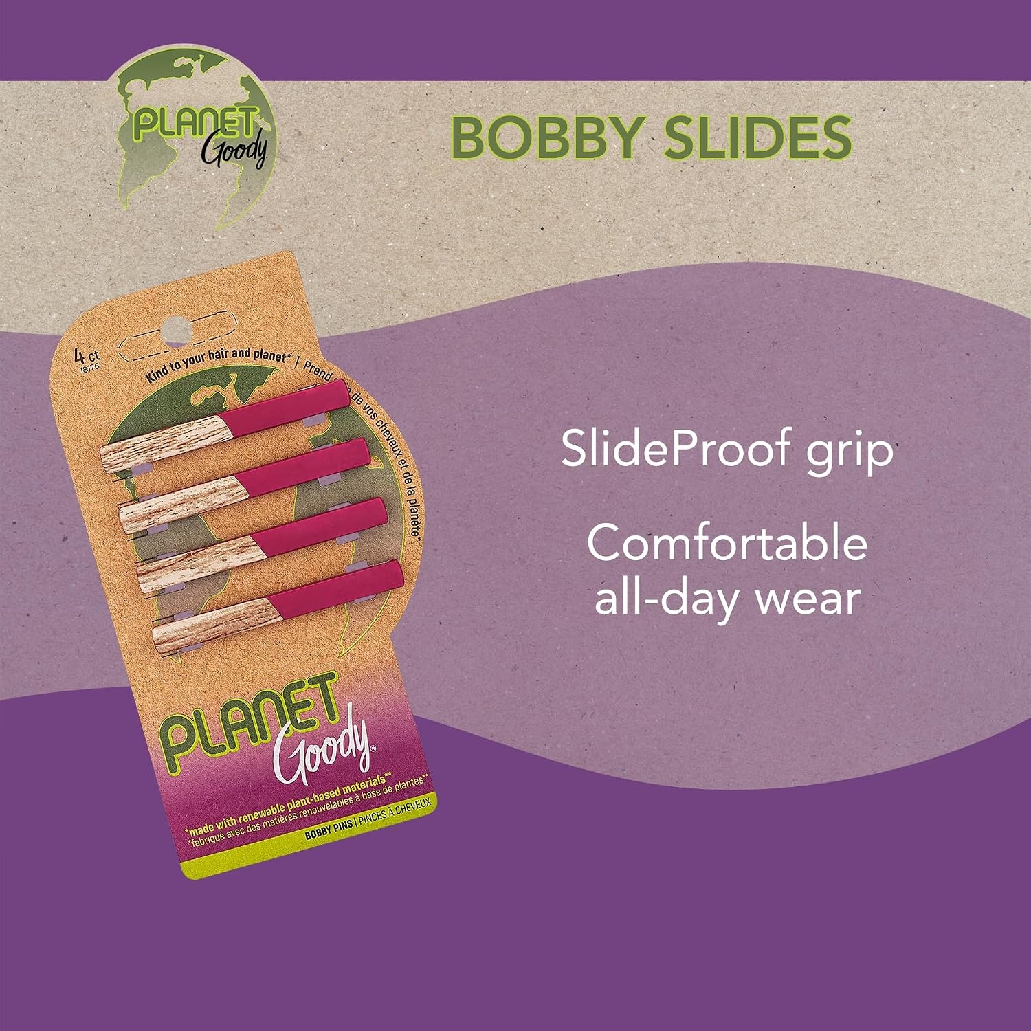 image:imagePlanet Goody Bobby Pins  Maroon  Slideproof Bobbies to Style With Ease  Hair Accessories for Men Women Boys amp Girls  For All Hair Types  Bound Plastic 4 Count Pack of 1MAROON