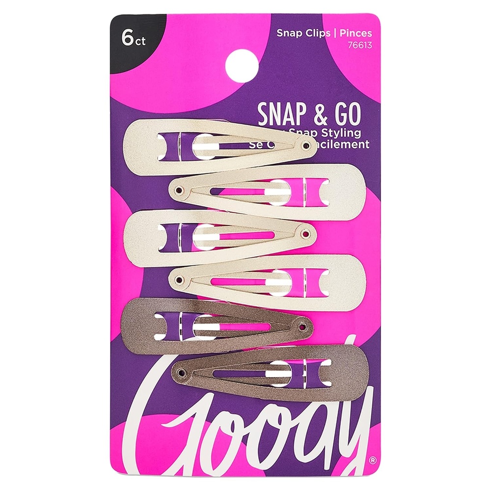 image:imageGoody Snap amp Go Metal Contour Clips 6 Count Brunette Snap Clips Suitable for All Hair Types PainFree Hair Accessories for Women Men and Kids All Day ComfortBlonde