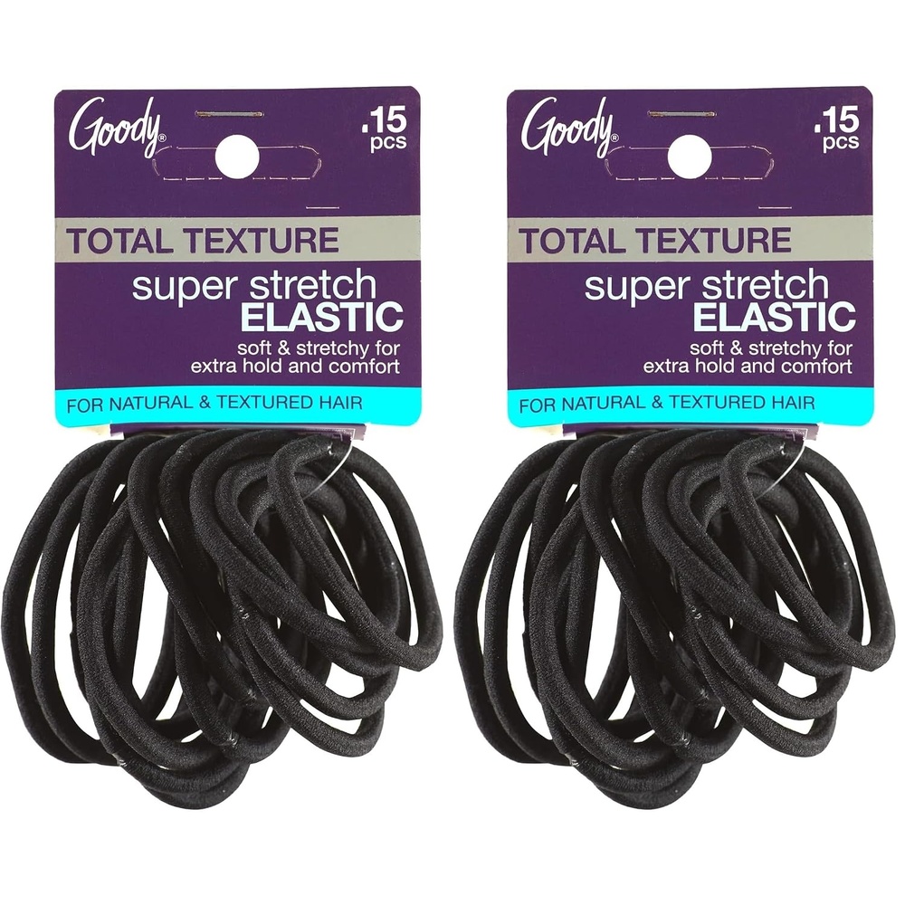 image:imageGoody Total Texture Super Stretch Elastics15 Count Brown Suitable for All Hair Types Ouchless PainFree Hair Accessories for Women Men Boys amp Girls All Day Comfort Wont Break or SnagNegro 