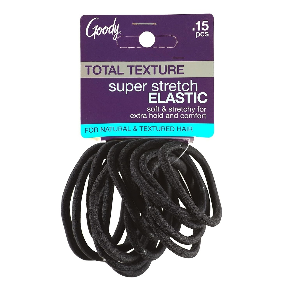 image:imageGoody Total Texture Super Stretch Elastics15 Count Brown Suitable for All Hair Types Ouchless PainFree Hair Accessories for Women Men Boys amp Girls All Day Comfort Wont Break or SnagBlack