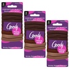 image:imageGoody ComfortFlex Seamless Thick Hair Elastics Brown No Slip Grip Ouchless Ties with All Day Gentle Hold Ponytail Holders for DamageFree Styling 8 Count Pack of 3Brown
