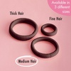 image:imageGoody ComfortFlex Seamless Thick Hair Elastics Brown No Slip Grip Ouchless Ties with All Day Gentle Hold Ponytail Holders for DamageFree Styling 8 Count Pack of 3Brown