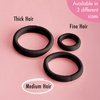 image:imageGoody ComfortFlex Seamless Thick Hair Elastics Brown No Slip Grip Ouchless Ties with All Day Gentle Hold Ponytail Holders for DamageFree Styling 8 Count Pack of 3Black