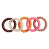 image:imageGoody Dentless Spiral Hair Ties Hair Coils  5 Ct Warm Tones Phone Cord Hair Ties Secure Hold Jelly Bands for All Occasions Hair Accessories for Women amp Men For MediumThick Hair