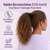 image:imageGoody Ouchless One Inch Satin Scrunchies Frizz Fighting No Damage Scrunchies Gentle Secure amp Creaseless Hair Ties for Day and Overnight All Hair Types Gifts for Women amp Girls 5 Ct BlackQuarter InchSmall
