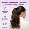 image:imageGoody Ouchless One Inch Satin Scrunchies Frizz Fighting No Damage Scrunchies Gentle Secure amp Creaseless Hair Ties for Day and Overnight All Hair Types Gifts for Women amp Girls 5 Ct BlackHalf InchMedium