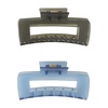 image:imageGoody SlideProof Rectangular Claw Clips 3 Ct  1 Small  2 Large Claw Clips Cool Tones Styling Accessories with Secure Grip Hair Accessories for Women amp Men For All Occasions All Hair TypesBlackBlue Rectangle Claw