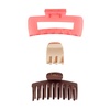 image:imageGoody SlideProof Rectangular Claw Clips 3 Ct  1 Small  2 Large Claw Clips Cool Tones Styling Accessories with Secure Grip Hair Accessories for Women amp Men For All Occasions All Hair TypesPinkCreamBrown Rectangle Claw