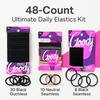image:imageGoody Ultimate Daily Elastics Kit 48Count  Ouchless NoDamage Hair Ties for Women amp Men  30 Black Elastics  10 Neutral Seamless  8 Black Seamless Ponytail Holders for All Hair Types