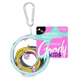 image:imageGOODY Kids Ouchless Elastics with Mini Pouch for All Hair Types  Accessories for Women and Girls  Perfect for Long Lasting Braids Ponytails and More Peach Rainbow 11 CountIce Cream Elastics Mini Pouch