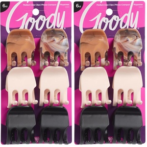 image:imageGoody Classic Claw Hair Clips  6Count Clear Brown and Black  12 Claw Will Gently Keep Hair Secured In Place with a Long Lasting Hold color may vary6 Count Pack of 2