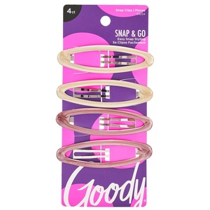 image:imageGoody Classics Goody Kids Epoxy Contour Snap Clips  4 CountAssorted Colors  Just Snap Into Place  Suitable For All Hair Types  PainFree Hair Accessories For Women And Girls  All Day ComfortLarge Epoxy
