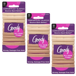 image:imageGoody ComfortFlex Seamless Thick Hair Elastics Brown No Slip Grip Ouchless Ties with All Day Gentle Hold Ponytail Holders for DamageFree Styling 8 Count Pack of 3Blonde