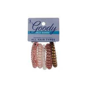 image:imageGoody Dentless Spiral Hair Ties Hair Coils  5 Ct Neutral Tones Phone Cord Hair Ties Secure Hold Jelly Bands for All Occasions Hair Accessories for Women amp Men For MediumThick HairBlush