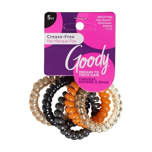 image:imageGoody Dentless Spiral Hair Ties Hair Coils  5 Ct Neutral Tones Phone Cord Hair Ties Secure Hold Jelly Bands for All Occasions Hair Accessories for Women amp Men For MediumThick HairNEUTRAL