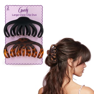 image:imageGoody Large Banana Clip Set Stylish Secure No Crease Hair Clips with SlideProof Hold Styling Accessory For Fine  Medium Hair Type Gifts for Women amp Girls Black and Tortoiseshell 2 CtOctopus
