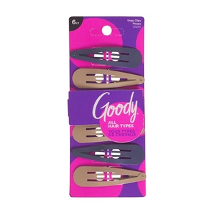 image:imageGoody Metal Contour Hair Snap Clips  8 Count Assorted Colors  Just Snap Into Place  Suitable for All Hair Types  PainFree Hair Accessories for Women and Girls  All Day ComfortBlackBrown