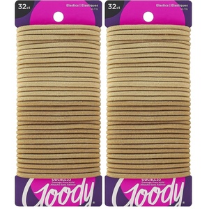 image:imageGoody Ouchless Elastic Hair Tie  32 Count Blonde  4MM for Medium Hair  Slideproof PainFree Hair Accessories for Men Women Boys and Girls  Perfect for Long Lasting Braids Ponytails and More32 Count Pack of 2