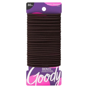 image:imageGoody Ouchless Elastic Hair Ties 30 Ct Blone 4MM Rubber Bands PainFreeBrown