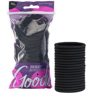 image:imageGoody Ouchless Hair Elastics  No Pull No Breakage TangleFree Hold for Thick Curly Coily amp Textured Hair  70 Count Black LongLasting Ponytail Holders for Women amp MenBlack
