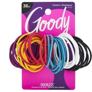 image:imageGoody Ouchless Hair Elastics 36Count Brooke Assorted  NoDamage Ponytail Holders with Strong TangleFree Grip  Soft NoPull Hair Ties for Fine to Medium Hair for Women amp MenMulticolor