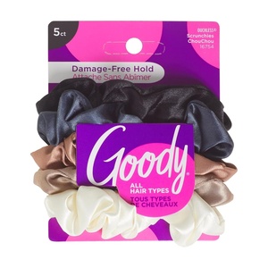 image:imageGoody Ouchless Satin Scrunchies  5 Ct Warm Tones DamageFree Hold Soft Overnight Hair Scrunchies to Sleep In Gentle Hair Accessories for Women amp Men All Day Comfort All Hair TypesNEUTRAL