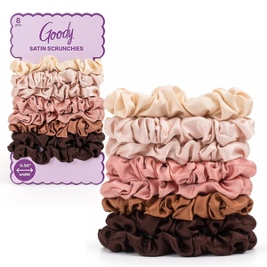 image:imageGoody Ouchless Skinny Satin Scrunchies Frizz Fighting No Damage Scrunchies Gentle Secure amp Creaseless Hair Ties for Day and Overnight All Hair Types Gifts for Women amp Girls 8 Ct BlackMulticolor