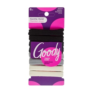 image:imageGoody Ouchless Sweater Hair Ties 8 Ct Warm Tones Gentle Secure amp DamageFree Elastic Bands for All Occasions No Snag or Pull Styling Accessories for Women amp Men For Thick HairBLACK