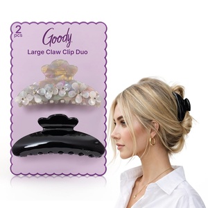 image:imageGoody SlideProof Large Claw Clips Stylish Secure Grip Hair Clips Styling Accessories for All Occasions and All Hair Types Gifts for Women amp Girls Floral Print 2 CtGray Flowers  Black