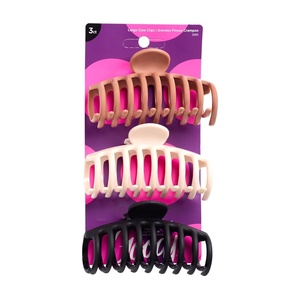 image:imageGoody SlideProof Rectangular Claw Clips 3 Ct  1 Small  2 Large Claw Clips Cool Tones Styling Accessories with Secure Grip Hair Accessories for Women amp Men For All Occasions All Hair TypesTortClearBlack Large Claw