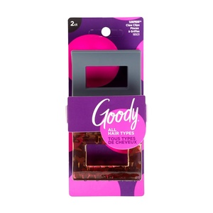 image:imageGoody SlideProof Rectangular Claw Clips 3 Ct  1 Small  2 Large Claw Clips Cool Tones Styling Accessories with Secure Grip Hair Accessories for Women amp Men For All Occasions All Hair TypesBlackTort Square Claw