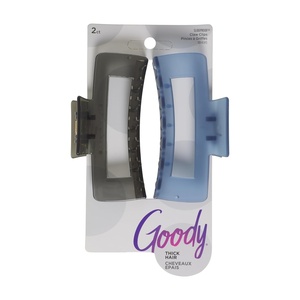 image:imageGoody SlideProof Rectangular Claw Clips 3 Ct  1 Small  2 Large Claw Clips Cool Tones Styling Accessories with Secure Grip Hair Accessories for Women amp Men For All Occasions All Hair TypesBlackBlue Rectangle Claw